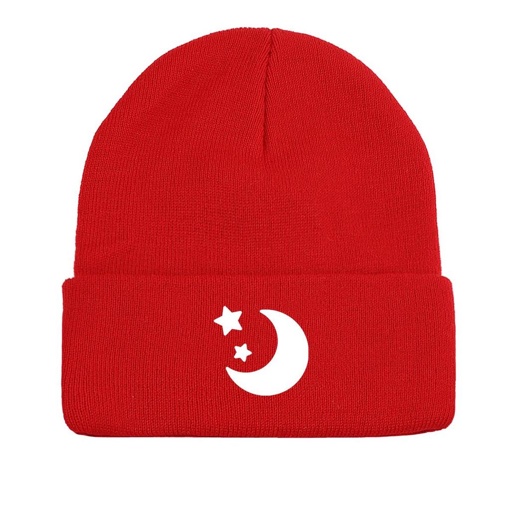 Белая луна звезды зимняя вязаная шапка шапка, шапка с черепом уютная манжета простые шапки с помпоном вязаная шапка шапка