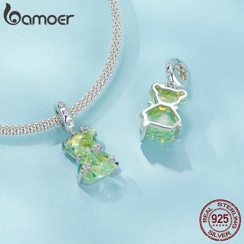 WOSTU Подвеска «Мечтательный медведь» из стерлингового серебра 925 пробы подходит для оригинального браслета «сделай сам», сказочный подарок для женщин, ювелирные украшения