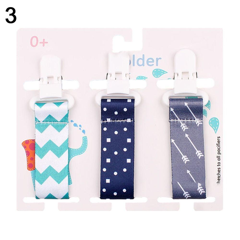 3PCs Pacifier Chain Bracket Dummy Clips Cartoon Print Child Pacifier Clips Nipple Holder Infants