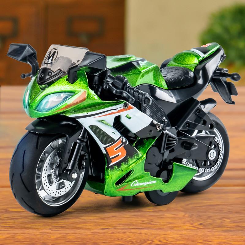 Полицейский мотоцикл, литая модель со светом и звуком для детской игры