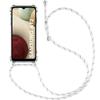Case - BOOLING - for Samsung A12 - Shockproof - Soft TPU - Transparent with White Cord