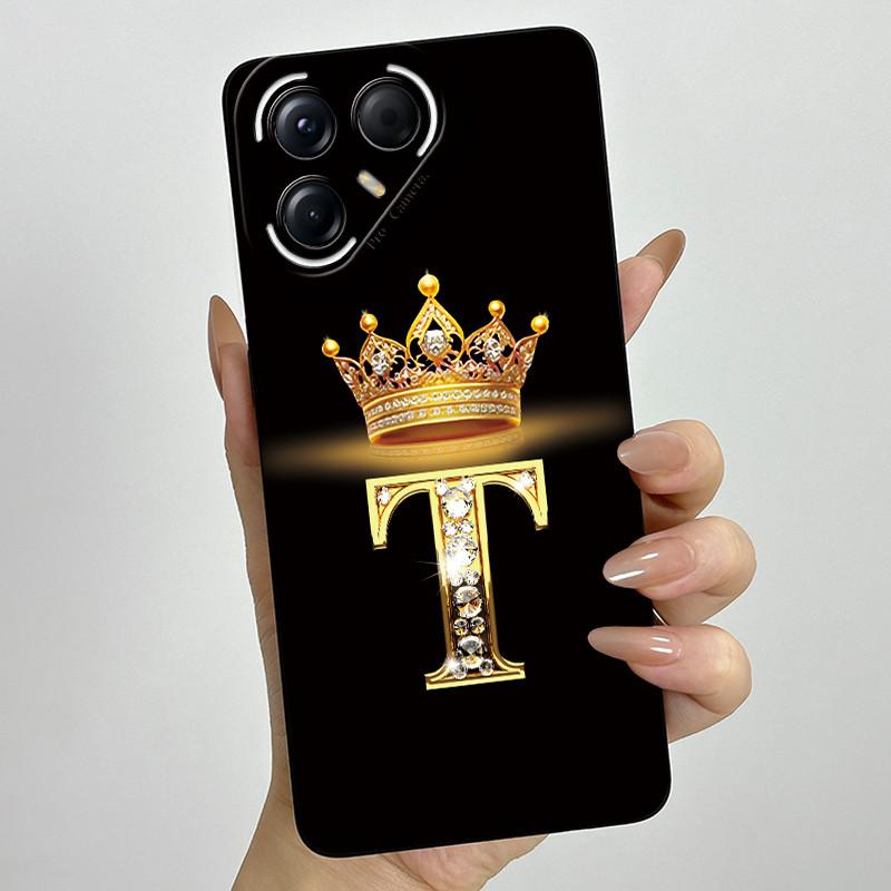 Для Tecno Pova 7 Pro Ultra 5G Чехол Роскошная Корона Буква Силиконовый Мягкий Чехол для Телефона Для Tecno Pova7 Pro Ultra Ударопрочные Задние Крышки