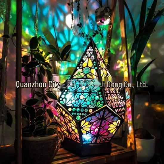 Bohemian LED Fairy Lights & Starry Projection Lamp for Romantic Candlelight Dinner