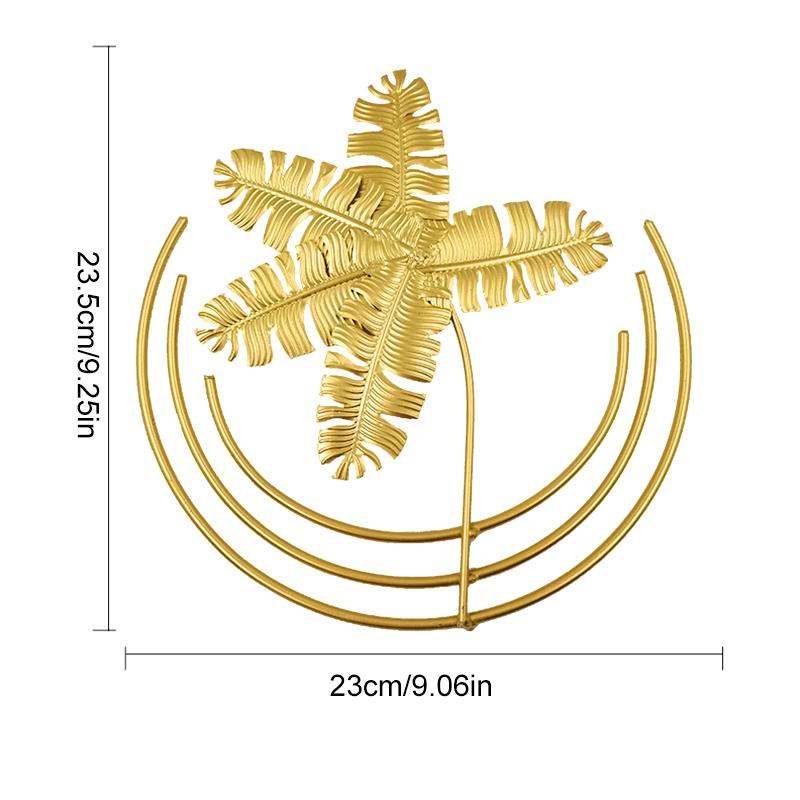 1pc Home Decoration Gold Iron Ginkgo Leaves Luxury Metal Leaf Irregular Wall Hanging Ornaments Palm Maple Pendant Monstera Leaf