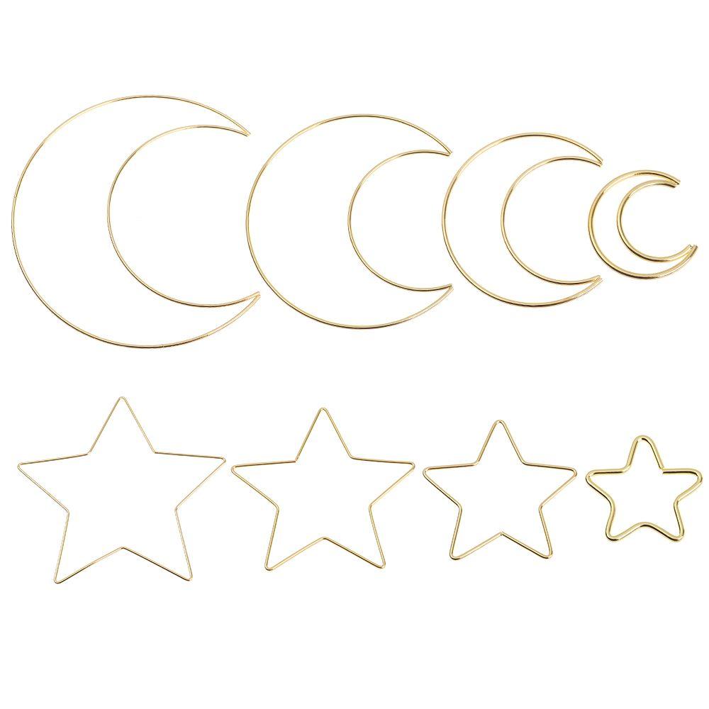 Crafts Moon Macrame Gold Hoop Dream Catcher Metal Hoops Rings Supplie
