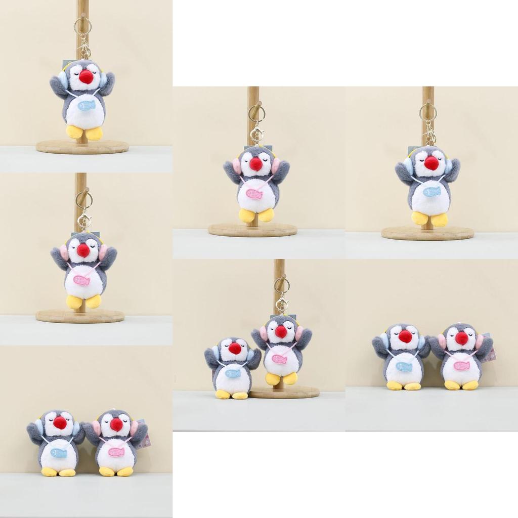 Adorable Plush Penguin Keychain Cute Cartoon Headphone Holder Fluffy Doll Accessory
