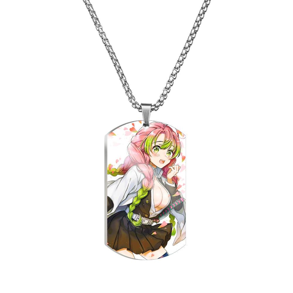 Tanjiro Nezuko Inosuke Zuhira Stainless Steel Color Printed Necklace Collection Holiday Gifts