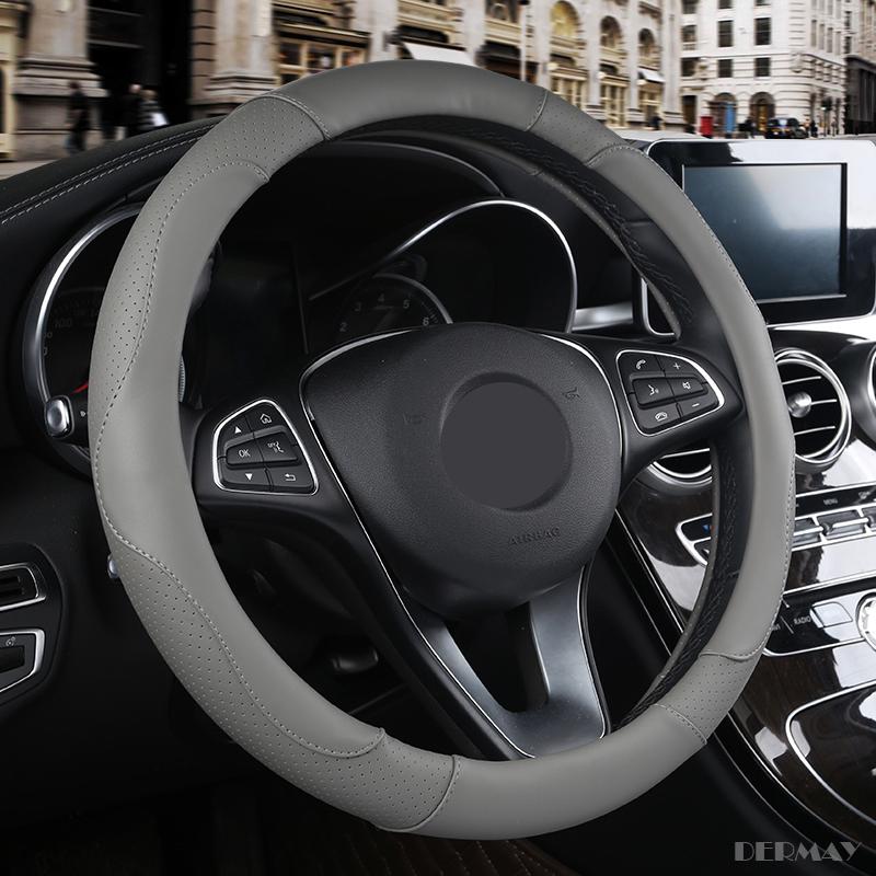 1 шт., чехол на руль автомобиля из искусственной кожи, мягкий противоскользящий автомобильный Стайлинг, спортивные чехлы на руль, хорошие дышащие