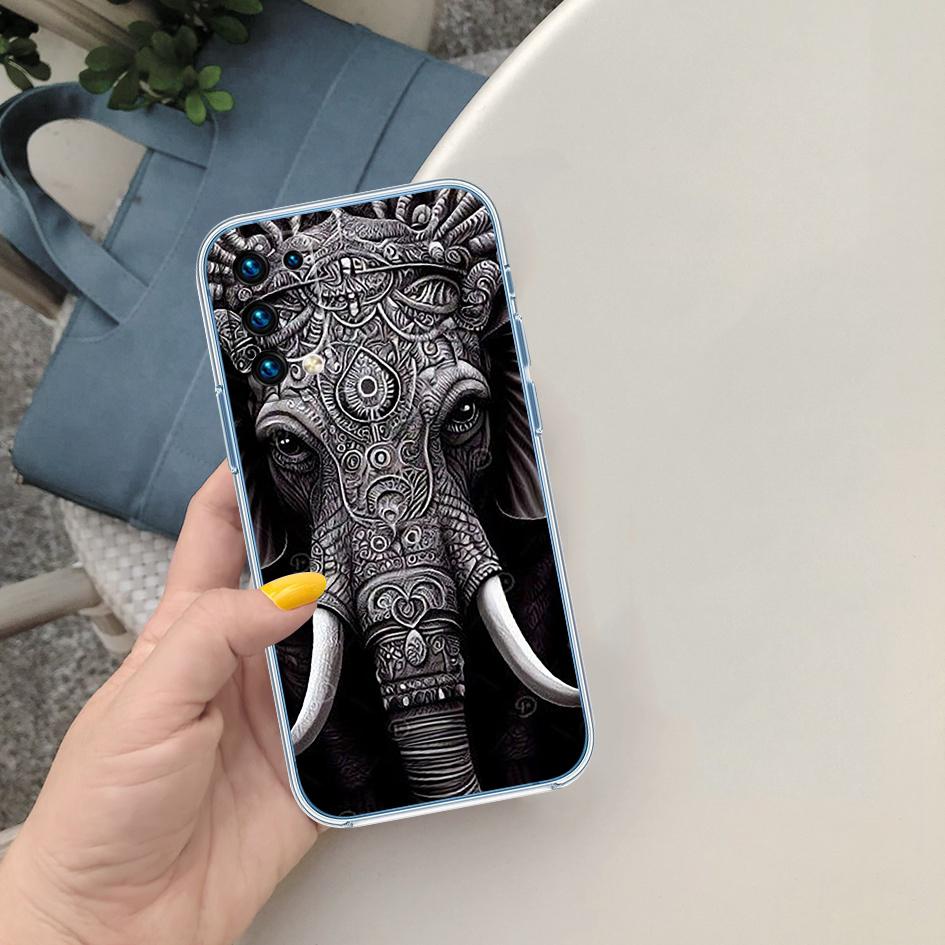 PP2 Animal Elephant Soft Shell Transparent Phone Case for Motorola Moto G7 G8 G9 G84 G85 G73 G24 G15 Z2 Play Power Plus