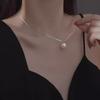 Женское ожерелье с подвеской из искусственного жемчуга, медная цепочка из змеиной кости, вечеринка, свадьба, выпускной, ожерелье на ключицу, шея, ювелирные изделия