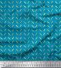Blue Japan Crepe Satin Fabric Brush Stroke Abstract Printed Craft Fabric by the Metre 42 Inch