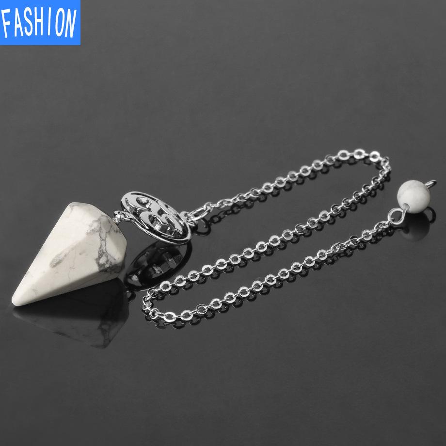 Хрустальная руда Духовный маятник Замысловатое исцеление Шестиугольный остроконечный кулон-украшение