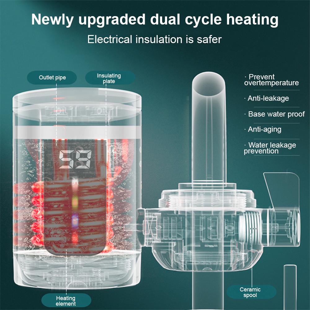 Смеситель для водонагревателя, большой экран, динамический цифровой дисплей без установки, электрический кран