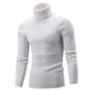 Men's High Collar Sweater Autumn and Winter Fashion Men's Long Sleeve Warm Knitted Turtleneck Sweater Keep Warm Pullovers