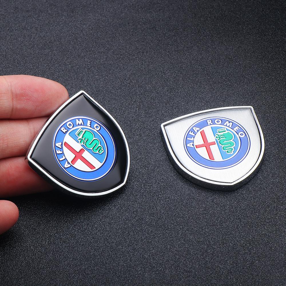 YYCE3 1pc 3D Metal Shield Emblem Car Window Trunk Decor Sticker For Alfa Romeo Logo 159 Giulietta Mito 147 F1 Stelvio Volante Styling
