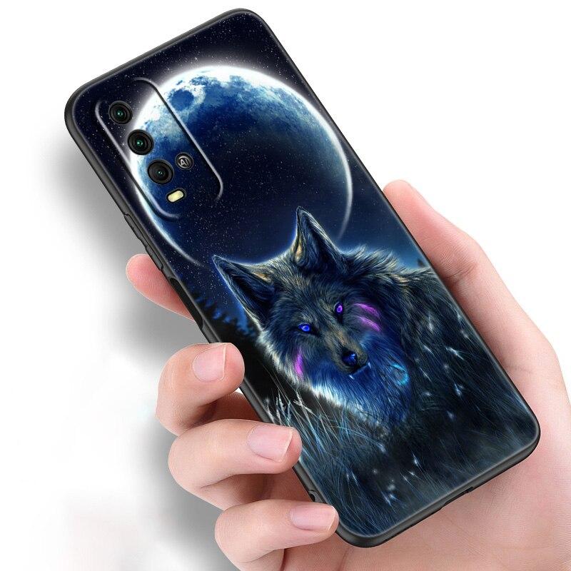 Силиконовый чехол для телефона с рисунком волка для Xiaomi Redmi Note 11 10 9 8 Pro 11T 10T 10S 9S 8T 9 9A 9C 9T, черный мягкий чехол