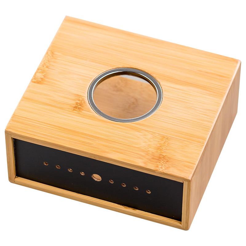 Bamboo tea warmer Japanese-style warming stove with candle holder brown color