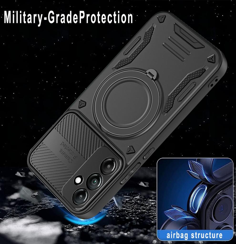 For Samsung Galaxy A35 5G Magnetic Case Shockproof TPU + PC Phone Back Cover with Kickstand