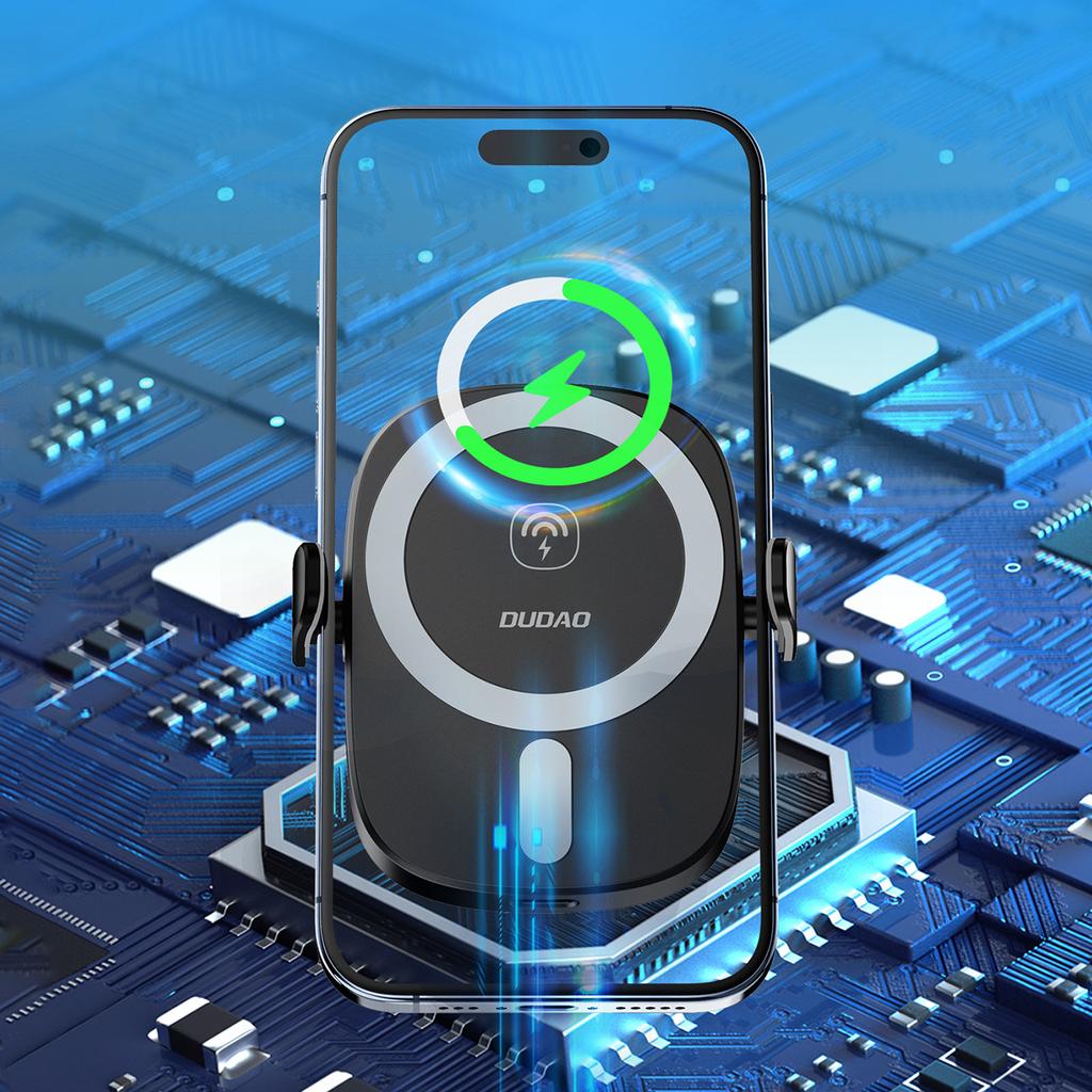 Dudao FW11 Car Mount & 15W Wireless Charger for Air Vents/Dashboard - Black