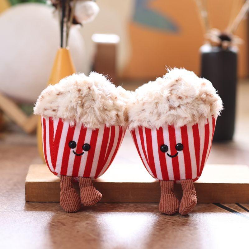 Милый плюшевый брелок для ключей в виде попкорна, мягкая кукла, детский кулон, украшение для рюкзака