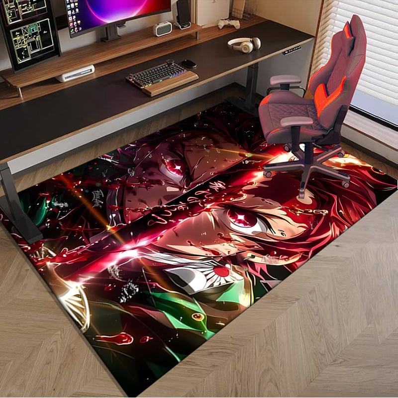 1PC Ghost Slayer's Night Rug Game Carpet, Floor Mat for Bedroom Living Room Entryway Rug, Home Decor Idea Gift for Christmas birthday