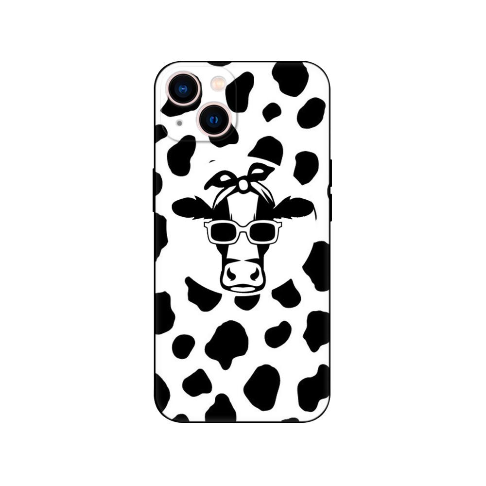 Black Tpu Case For Samsung Galaxy M53 M13 M62 A12 A22 A32 A42 A52 A72 4g 5g A20S Back coverCute Cow Stains Pattern