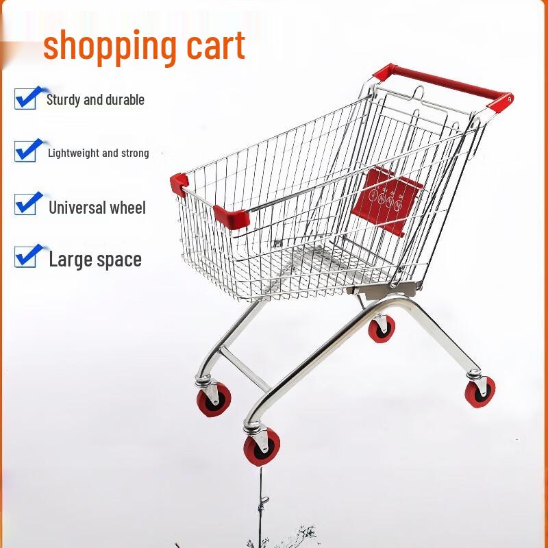 Galvanized Supermarket Shopping Cart