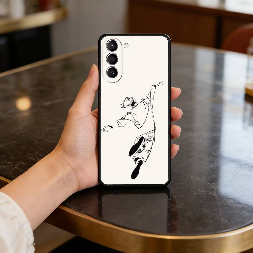 S-Сюрреалистичный F-Фигура A-Искусство Чехол для Телефона Для Samsung S25,24,23,22,30,21,10,9,Ultra,Plus,Lite,FE,4,5 G Мягкий Черный Чехол