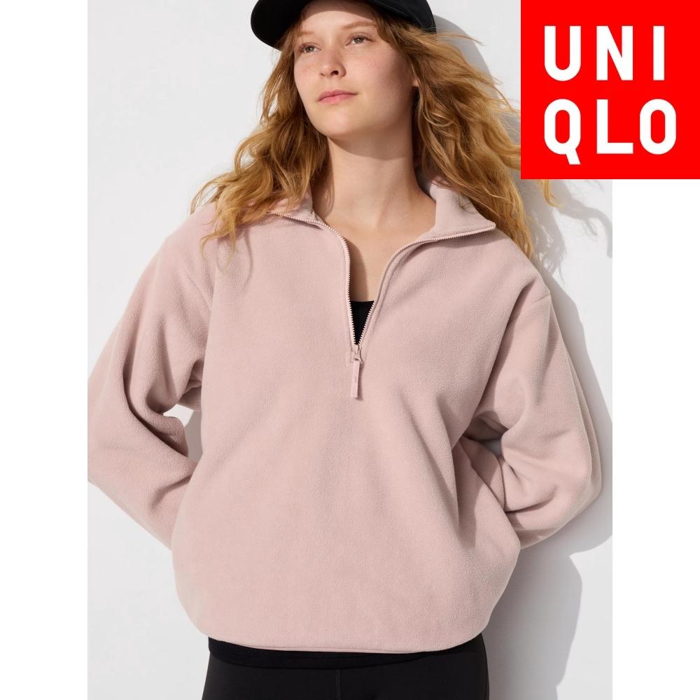 Uniqlo Японский флисовый свитер с застежкой-молнией на половину длины