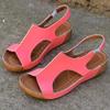 Летние новые сандалии 2025 года Женские шлепанцы с прострочкой, вырезами, на танкетке, больших размеров, с открытым носком, повседневные сандалии для женщин