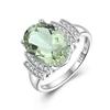 Элегантное серебряное кольцо с натуральным зеленым аметистом 9,5 карат овальной формы 10x14 мм драгоценный камень ювелирное кольцо-солитер для женщин хороший подарок