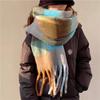 Stripe Korean Style Scarves Cashmere Scarves Plaid Scarf Female Cashmere Shawl Pashmina  Wraps