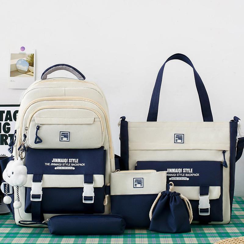 Schoolbags for Children Elementary School Students  Girls Junior High School Students  High School Five Piece Backpack