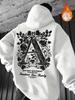New Men's Infinity Ivy Letter A-pattern Printed Fleece Pullover with Hood, Fashionable Pocket Hooded Sweater, Men's Versatile Casual Top with Hood