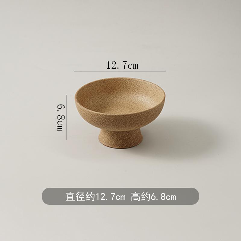 Vintage Frosted Brown Ceramic Plate Restaurant Round Steak Plate Pasta Plate Dessert Plates Snack Plates  Creative Salad Plates