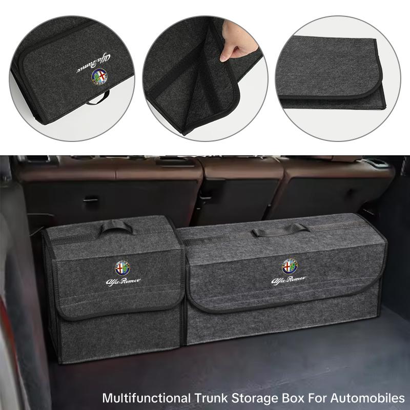 VLFHQ1 Car Trunk Storage Box Organizer Foldable Stowing Container Bag For Alfa Romeo 159 Giulietta Giulia 147 Mito 156 166 GT Stelvio