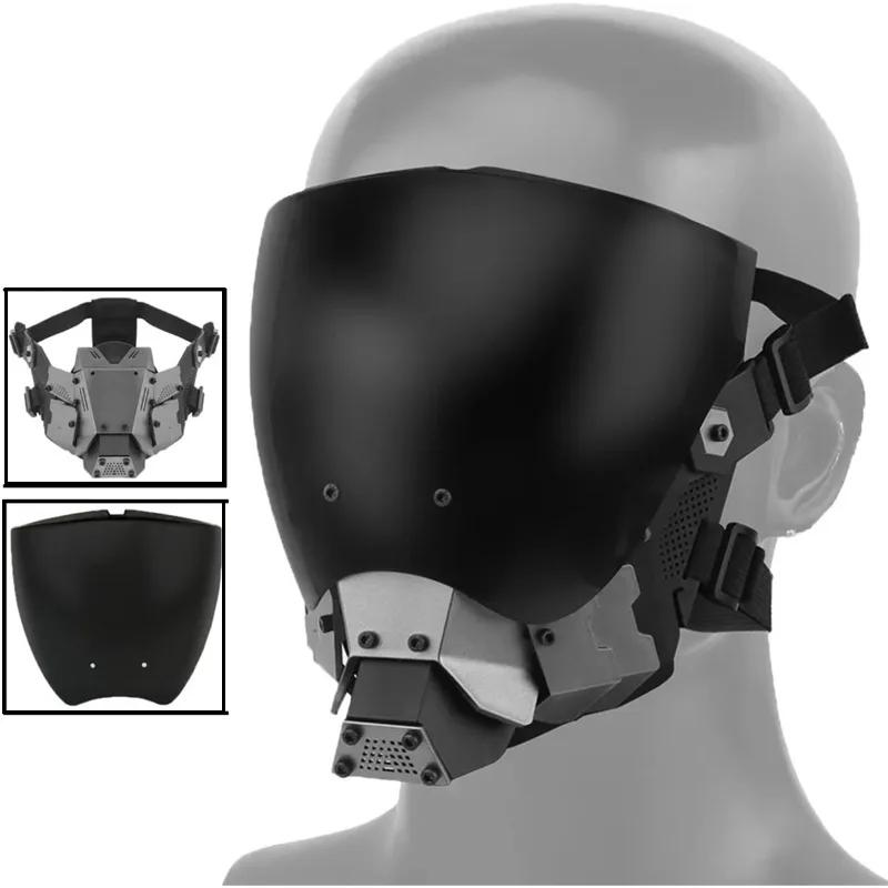 Excellent Cyberpunk Mask Sci-fi Function Wind Machine COS Cosplay Mask Half Helmet Tech Sense