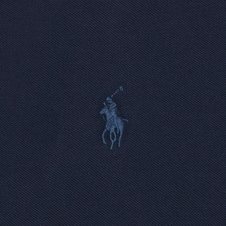 Polo Ralph Lauren Хлопковая футболка с круглым вырезом и пуговицами, короткий рукав, стандартный крой, мужские топы 710B18509-002