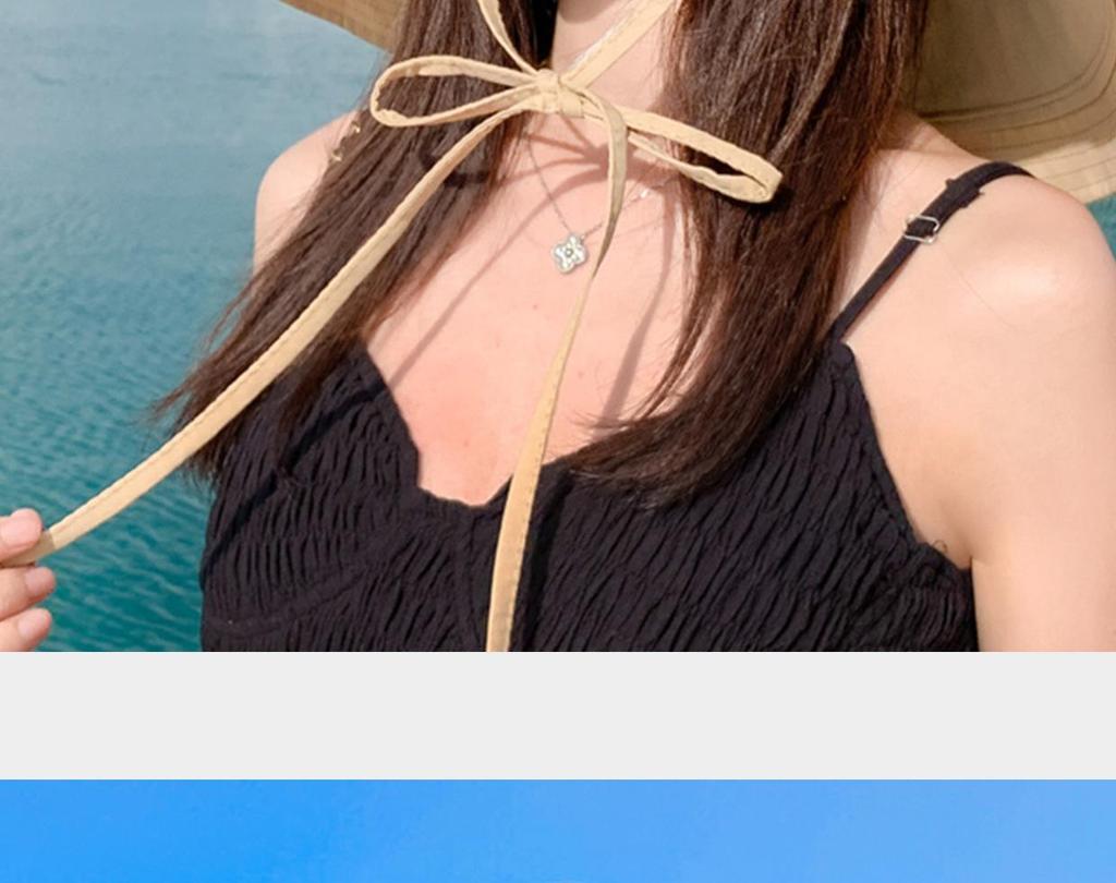 Женская двухсторонняя ветрозащитная пляжная шляпа от солнца с широкими полями для лета