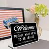 Please Wait To Be Seated Sign, Please Wait Indicator with Stand Business Freestanding Counter Top Sign,Cafe Decor Display Hostess Stand,Lobby Waiting