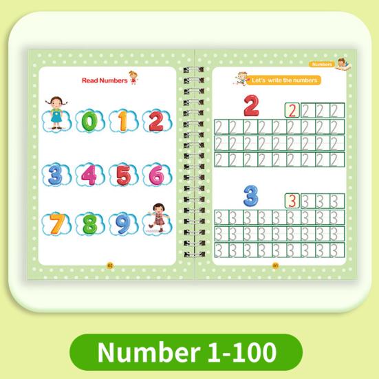 4 шт. Тетрадь для упражнений по письму, Практическая тетрадь, Набор рабочих тетрадей для отработки почерка с буквами, цифрами, английский язык, Прописи с углублениями, Рабочая тетрадь для учебной деятельности