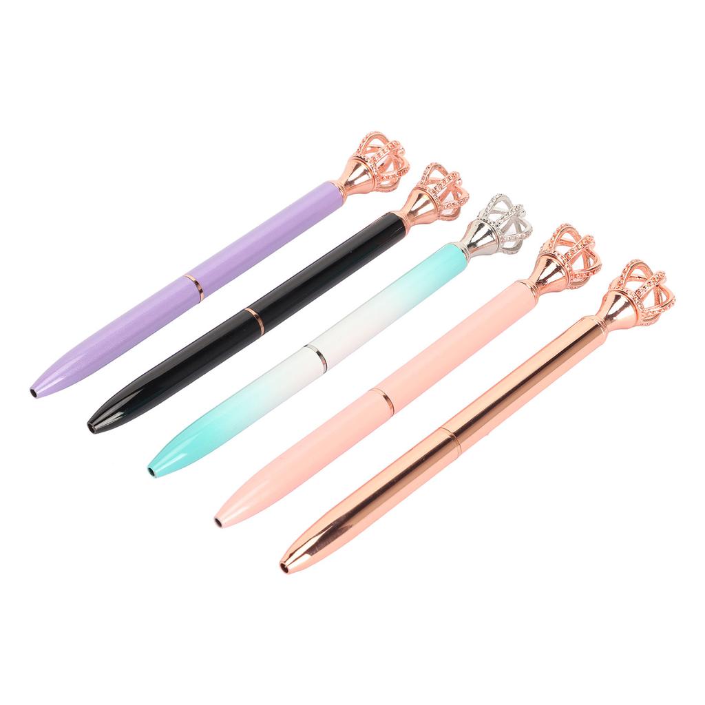 5 шт. шариковая ручка с гальваническим покрытием разных цветов с короной сверху сменный стержень гелевая ручка для учебы