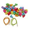 51Pcs Alphabet Lacing Beads with Strings Hand Eye Coordination Glossy Surface Light Lacing Letters