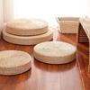 Tatami Cushion Natural Straw Hand Woven Meditation Japanese-style Household Padded Round Pouf for Garden