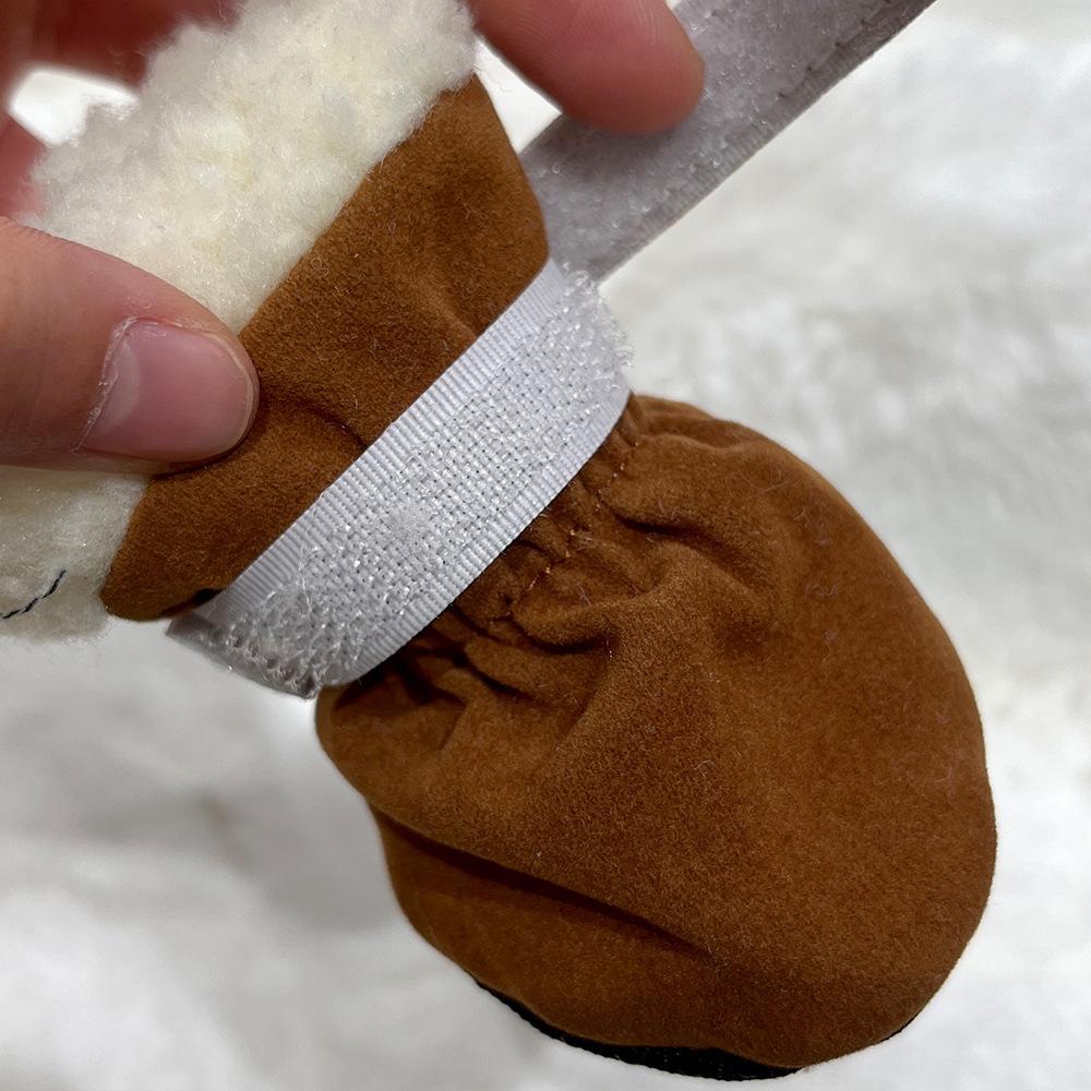 4 шт. Зимние сапоги для собак, сапоги и защита лап, теплые ботиночки для щенков, регулируемая обувь для маленьких и средних собак