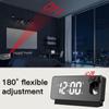 180°Time Projector Bedroom Bedside Clock Mirror Projection Alarm Clock LED Digital Projector Alarm Clocks USB Charging