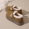 Loafers Fur Casual Woman Shoe Clogs Platform Female Footwear Creepers New Winter Retro Dress Cotton Fabric Basic Plush Med Rome