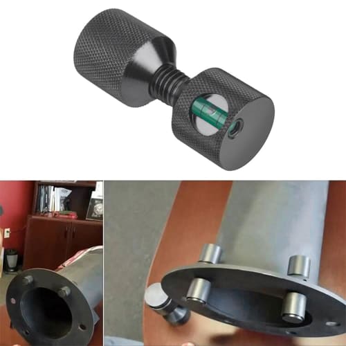 CNRAQR 1-1/20.3 Cm 2-Hole Pin Integrated Level, 6061 Aluminum 2-Hole Flange Alignment Pins, Anodized Black Oxide Finish, Pack of 4