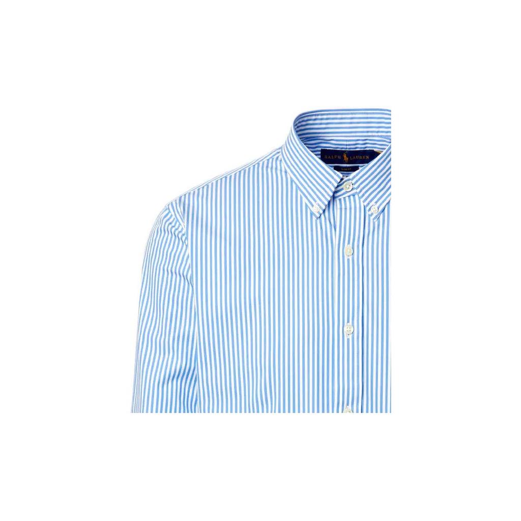 Polo Ralph Lauren Logo Вышитый Полосатый Принт Рубашка Поло Мужские Рубашки Синий 710859881-001