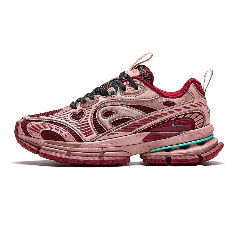 Anta Champion G01 Comfortable Versatile Non-Slip Wear-Resistant Low-Top Casual Shoes Women Sneaker Gold Red 122518807A-2